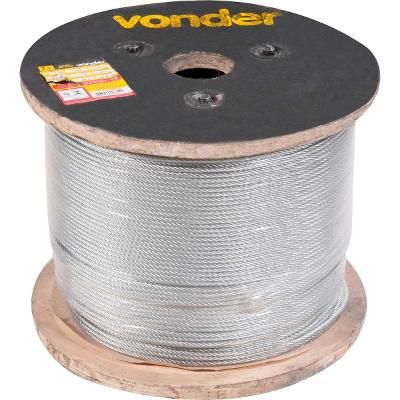 Cabo de Aço Galvanizado AA 3,97mm 5/32" 6X19m c/ 500m Vonder