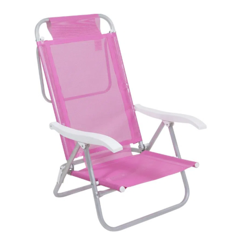 Cadeira Sunny Aluminio Sannet 6 Posicoes Rosa Bel - 1