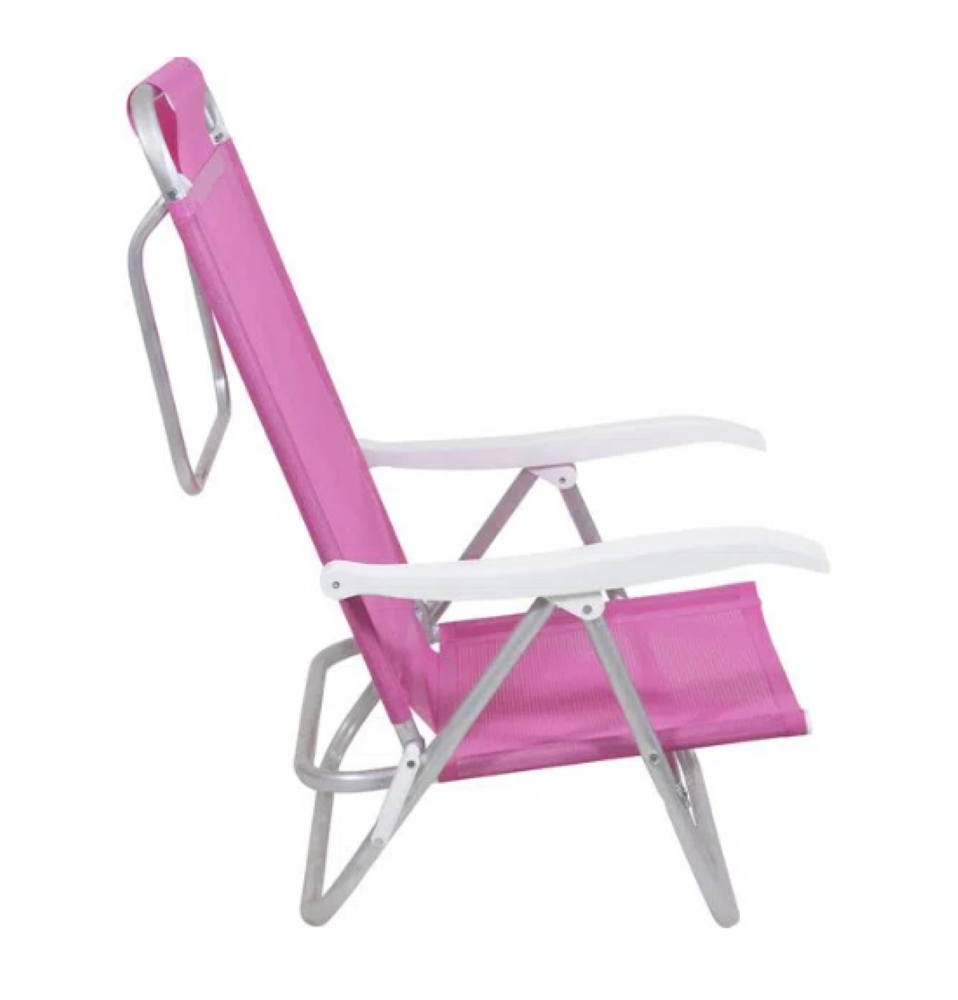 Cadeira Sunny Aluminio Sannet 6 Posicoes Rosa Bel - 4