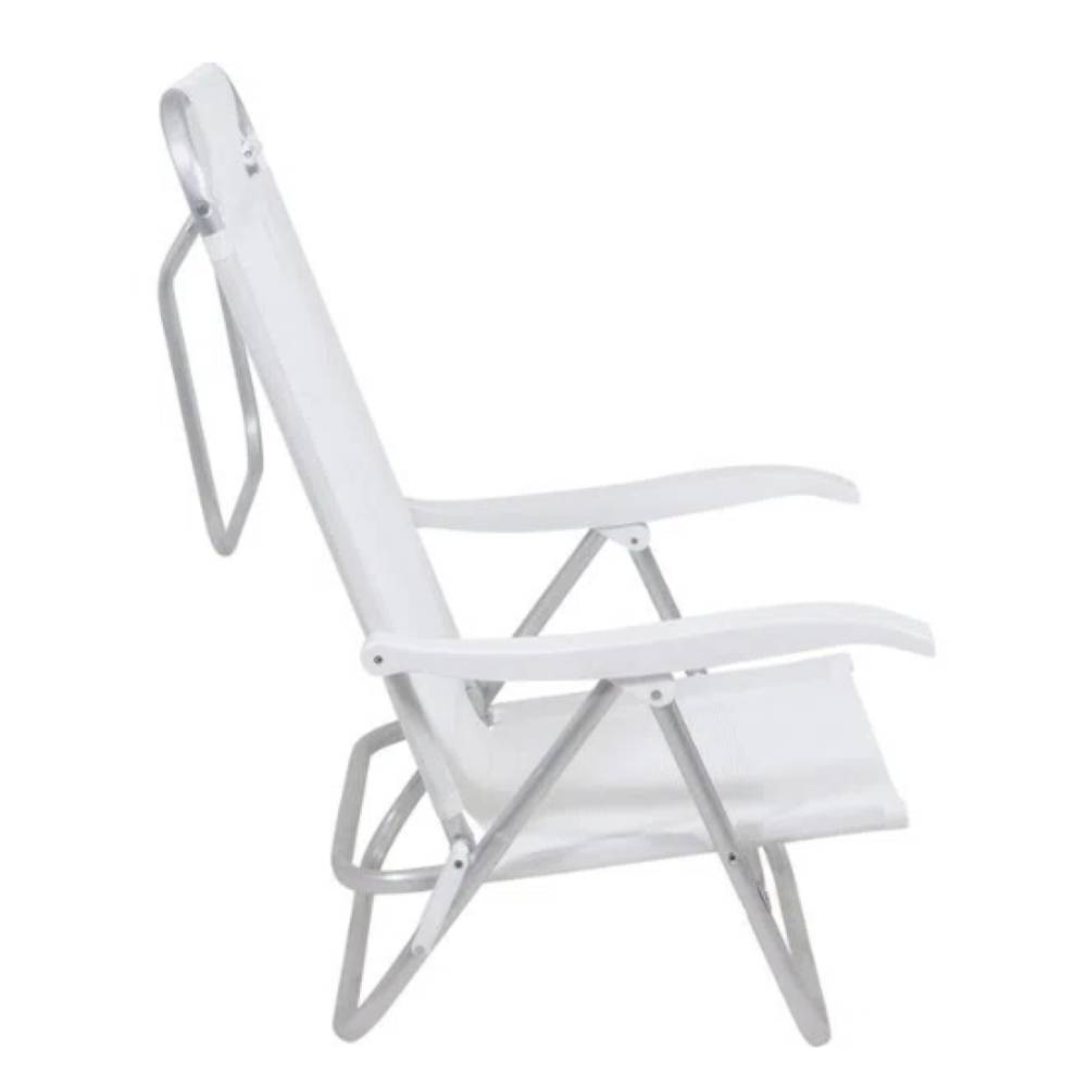 Cadeira Sunny Aluminio Sannet 6 Posicoes Branca Bel - 4