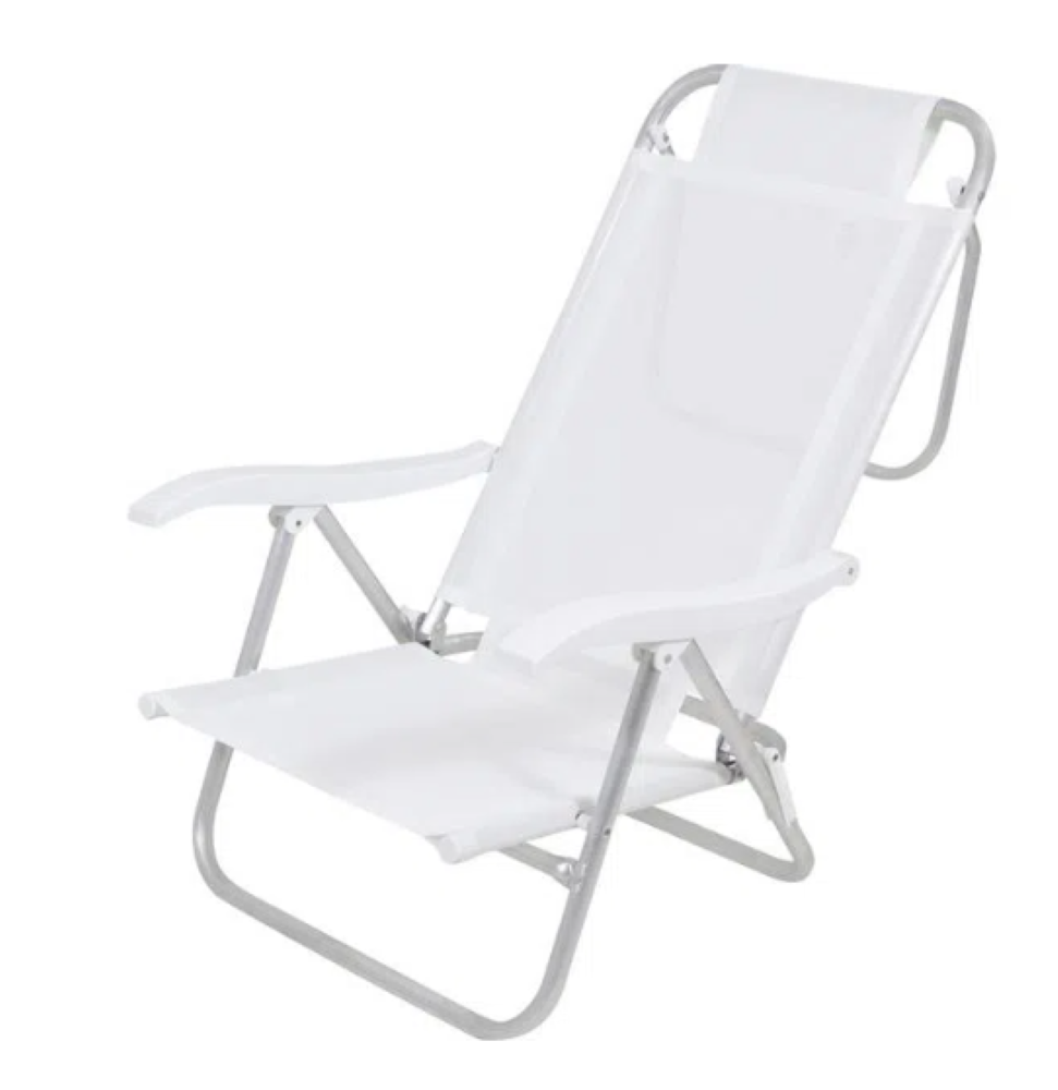 Cadeira Sunny Aluminio Sannet 6 Posicoes Branca Bel - 5