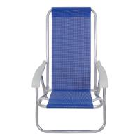 Cadeira Reclinável Lazy 4 Posições em Alumínio Azul Bel - 6