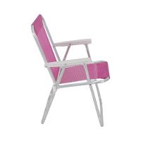 Cadeira Bel Alta Lazy  Aluminio Sannet Rosa - 2