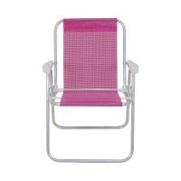 Cadeira Bel Alta Lazy  Aluminio Sannet Rosa - 3