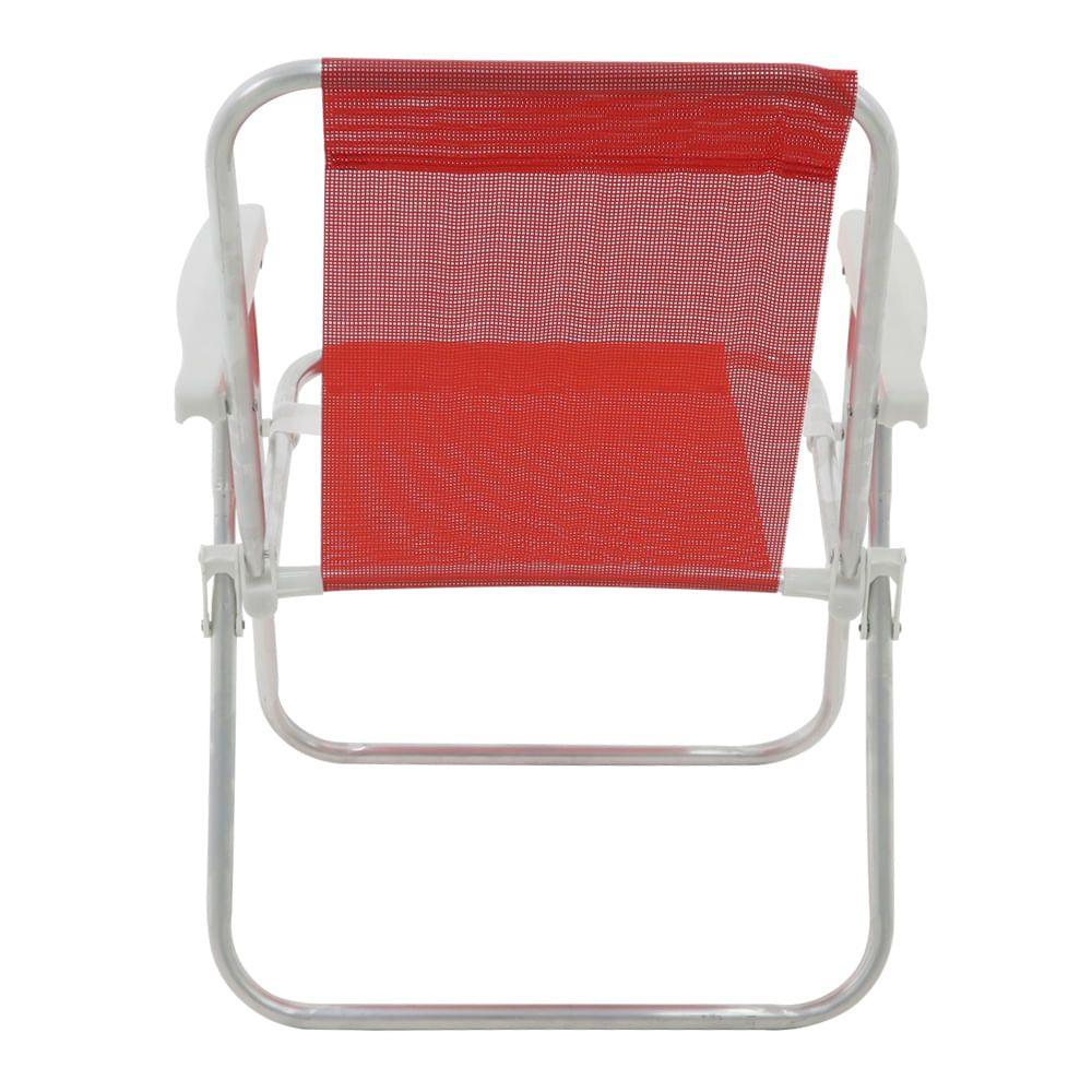 Cadeira Alta Lazy em Alumínio Vermelha Bel - 5