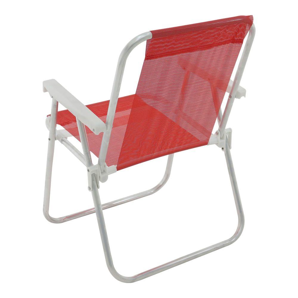 Cadeira Alta Lazy em Alumínio Vermelha Bel - 6