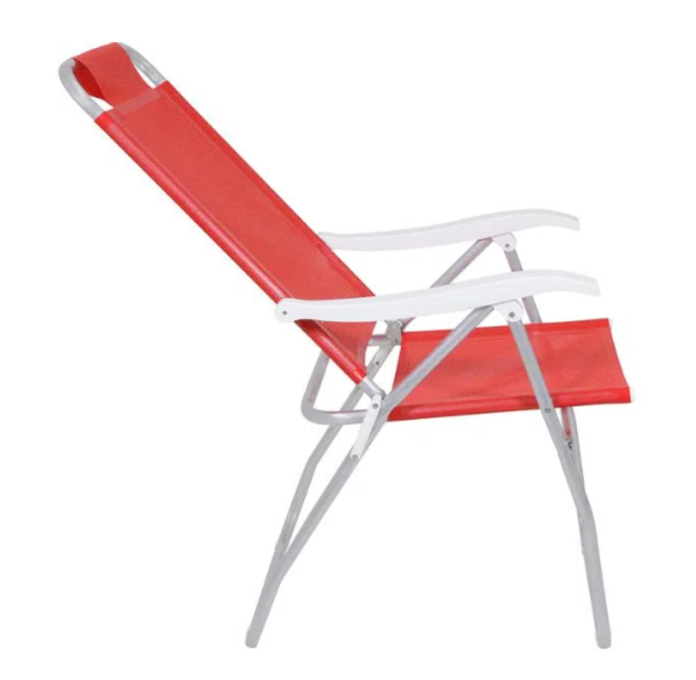 Cadeira Prosa Aluminio 4 Posicoes Sannet Vermelha Bel - 3