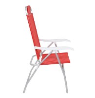 Cadeira Prosa Aluminio 4 Posicoes Sannet Vermelha Bel - 5