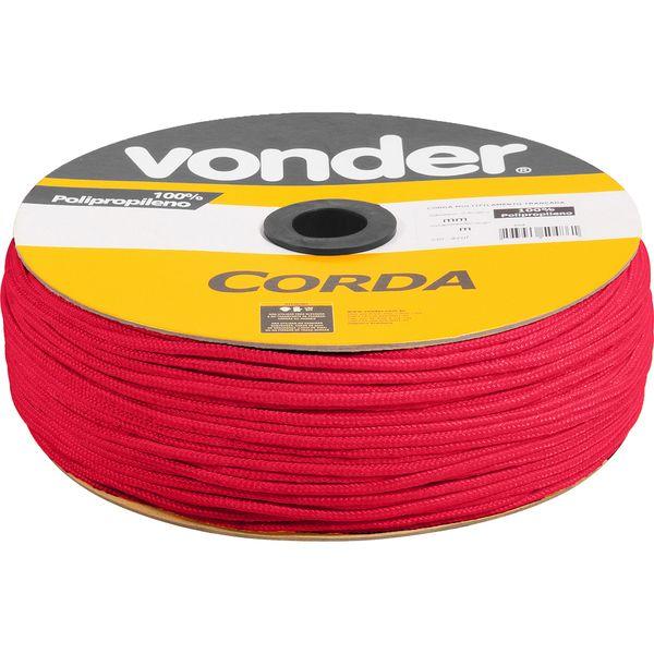 Corda Multifilamentada Trançada 4mmx360m 2,9kg Vermelha Poli - 1