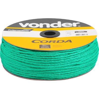 Corda Multifilamentada Trançada 4mmx360m 2,9kg Verde Polipro