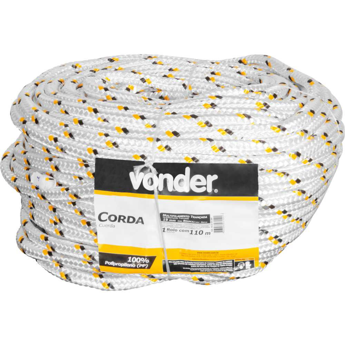 Corda Multifilamento Trançada 19,0mm 17,5kg 110 Metros Branc - 1