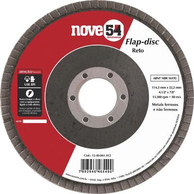 Flap Disc 4.1/2  G50 Costado Fibra Reto Para Aço Carbono - N