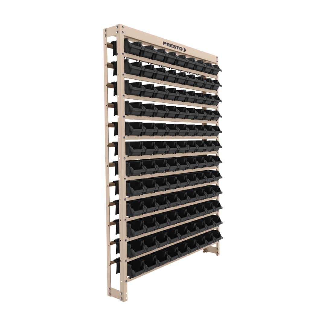 Estante Gaveteiro com 108 Gavetas n3 Preto e bege Presto - 1