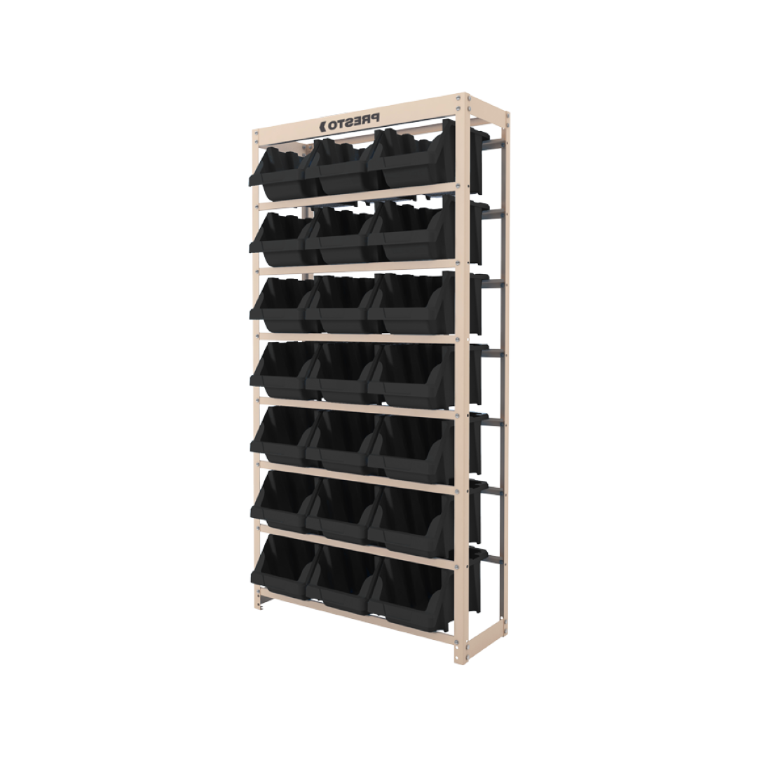 Estante Gaveteiro com 21 Gavetas n7 Preto e bege Presto - 2