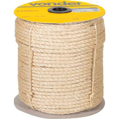 Corda Sisal Torcida 10,0mm 10,0kg 140 Metros Natural Carrete