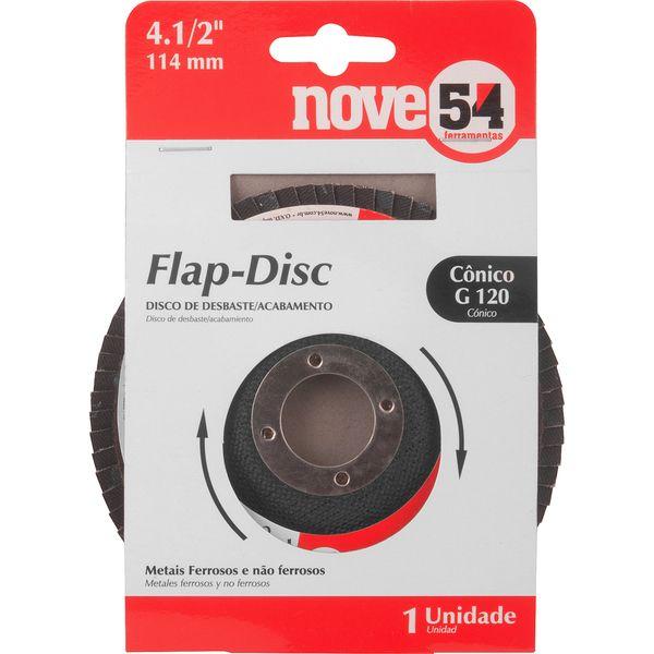 Flap-Disc Cônico 4.1/2" G120 Costado Fibra - Nove54 - 2