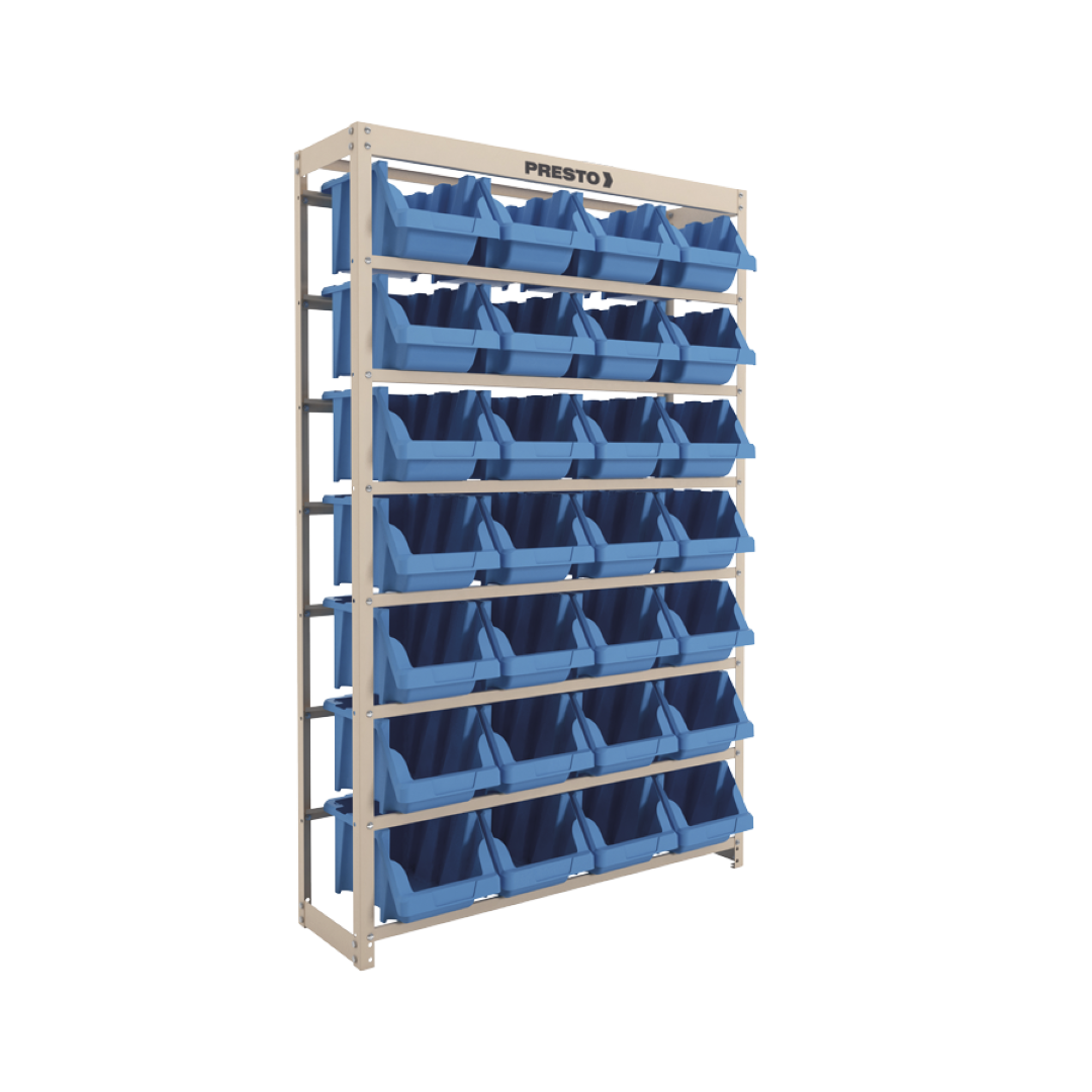 Estante Gaveteiro com 28 Gavetas n7 Azul e bege Presto - 1