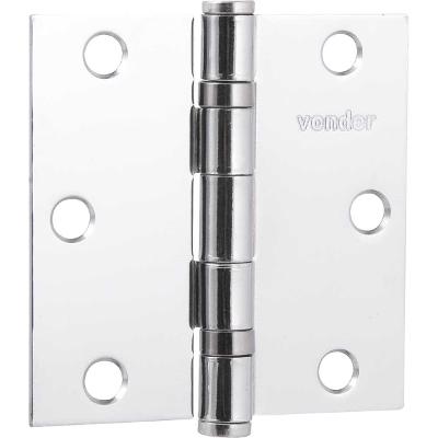 Dobradiça p/ porta 3" aço carbono cromado c/ 3 peças Vonder