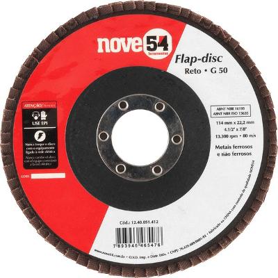 Flap-Disc Cônico 4.1/2" G50 Costado Fibra - Nove54