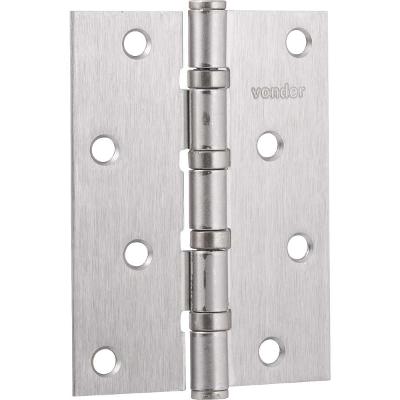 Dobradiça p/ porta 4" aço carbono niquelado c/ 3 pç Vonder