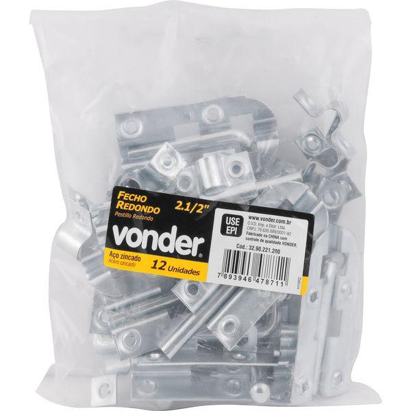 Fechadura redondo 4" aço carbono zincado pacote 12 pç Vonder - 3