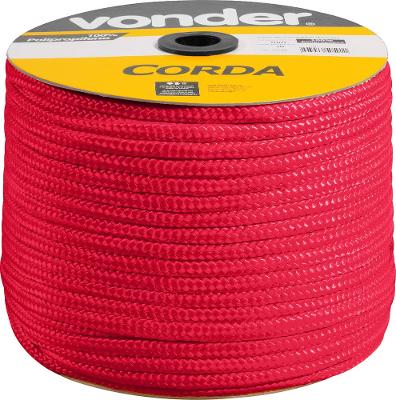Corda Multifilamento Trançada 10mm 190m Vermelha Carretel - 