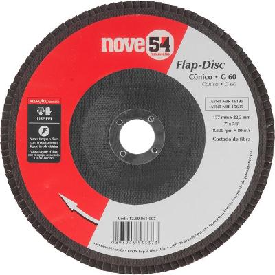 Flap-Disc Cônico 7" G60 Costado Fibra - Nove54
