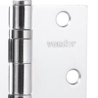 Dobradiça p/ porta 3.1/2" aço carbono cromado c/ 3 pç Vonder - 5