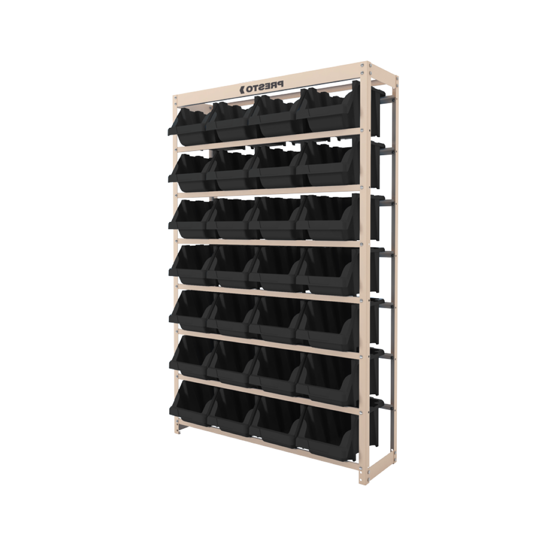 Estante Gaveteiro com 28 Gavetas n7 Preto e bege Presto - 1