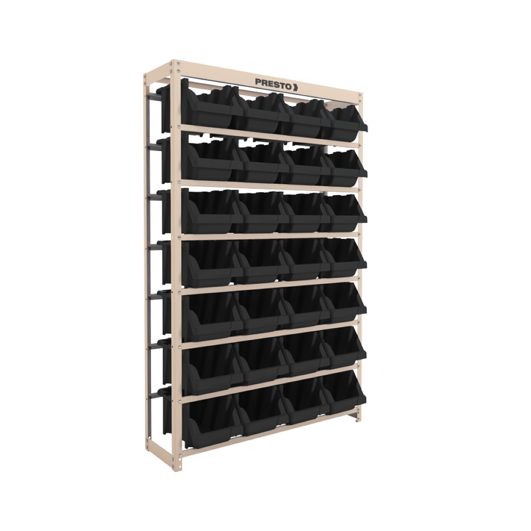 Estante Gaveteiro com 28 Gavetas n7 Preto e bege Presto - 2