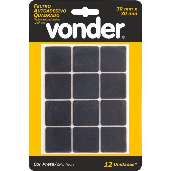 Feltro autoadesivo quadrado 30mm com 12 peças Vonder - 2
