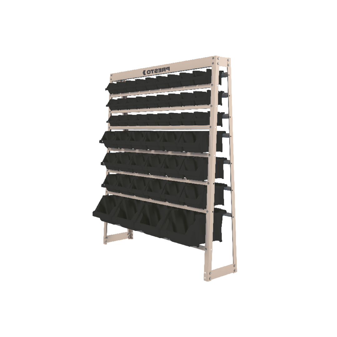 Estante Gaveteiro com 49 Gavetas Mistas Preto e bege Presto - 1