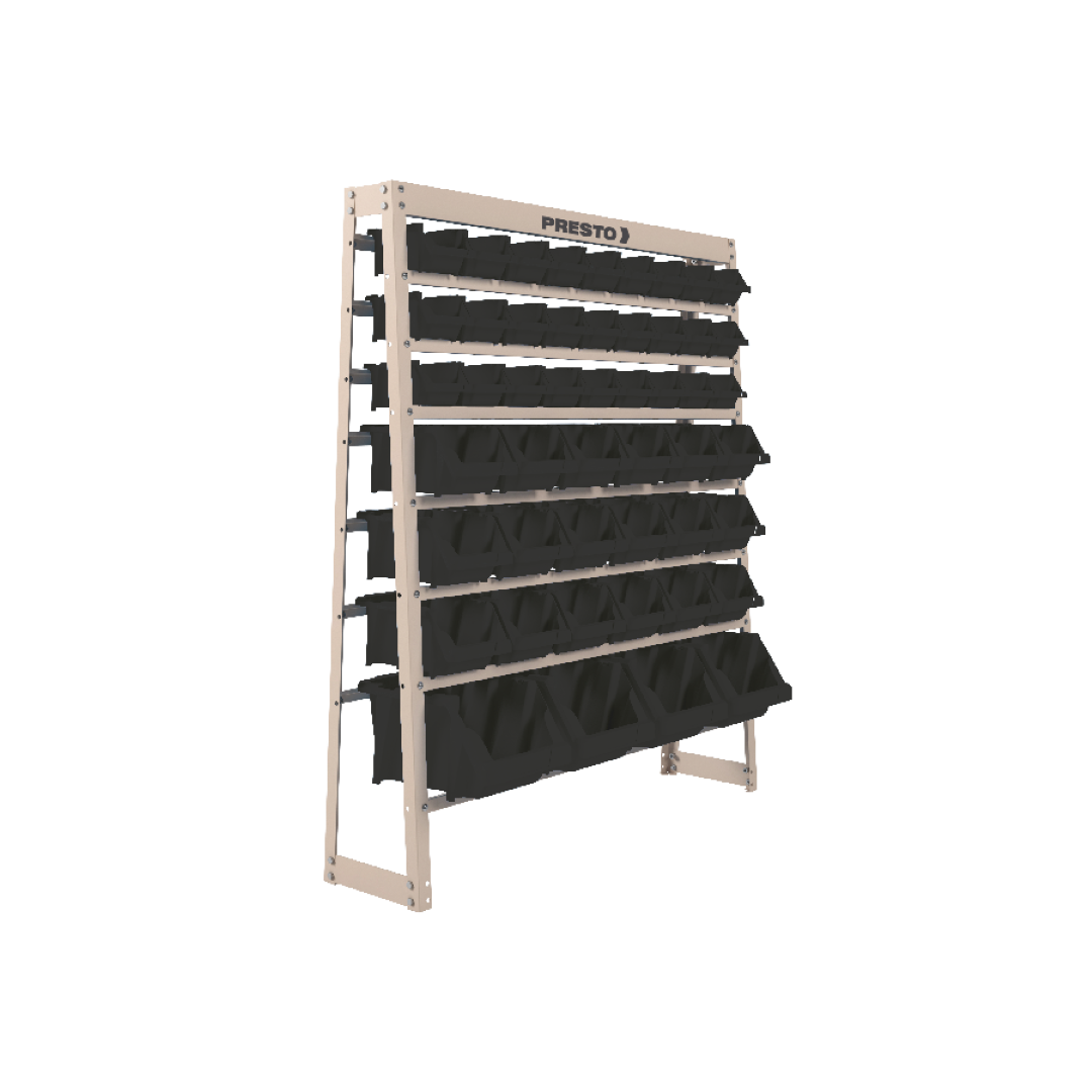 Estante Gaveteiro com 49 Gavetas Mistas Preto e bege Presto - 3