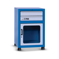 Gaveteiro modular pequeno com 1 Porta visor de acrilico e 2 Gavetas GAV616A CMB - 3