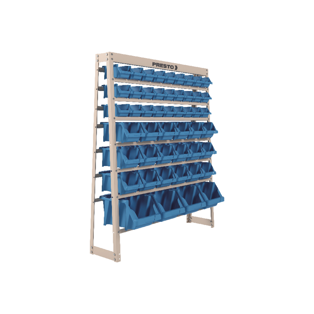 Estante Gaveteiro com 49 Gavetas Mistas Azul e bege Presto - 1