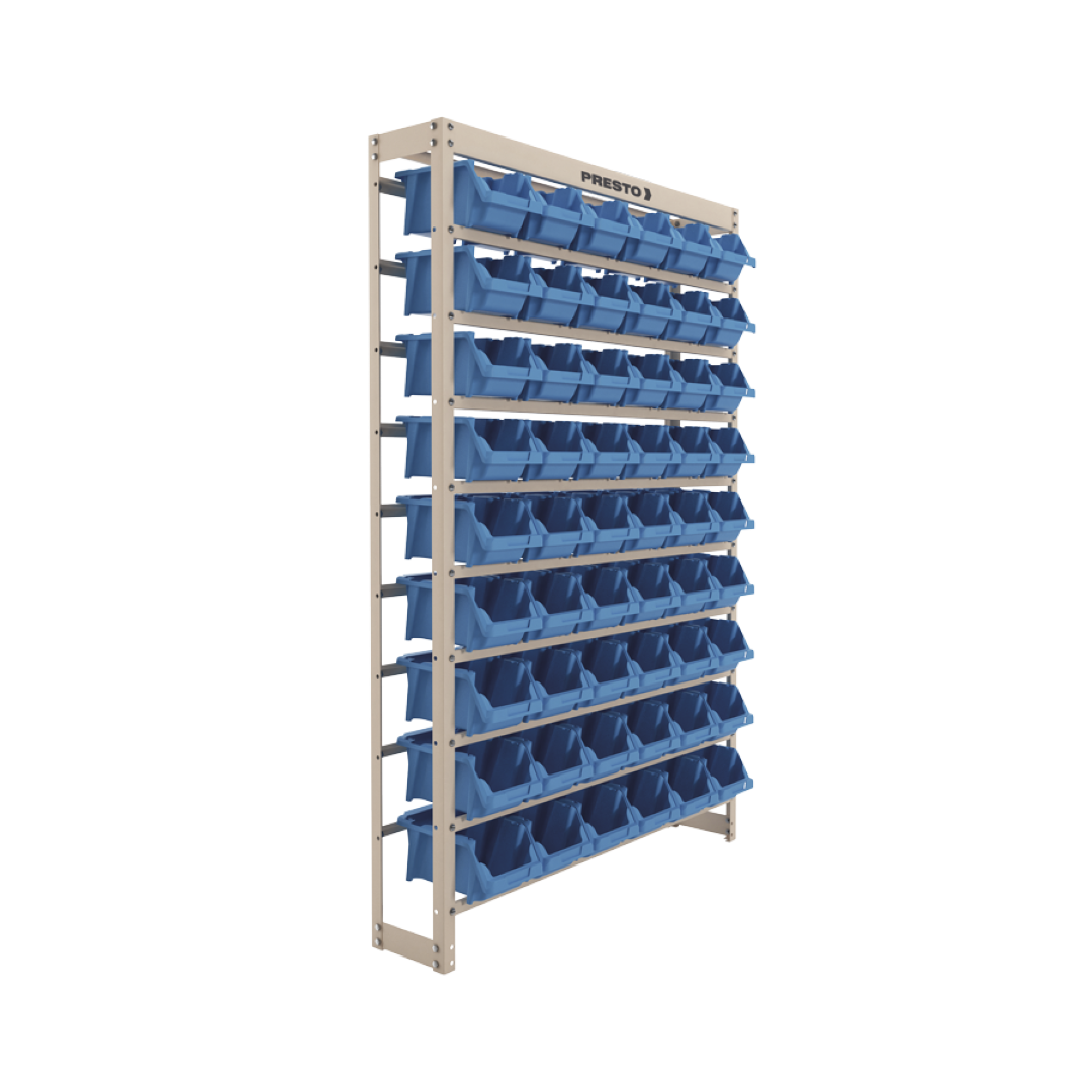Estante Gaveteiro com 54 Gavetas n5 Azul e bege Presto - 2