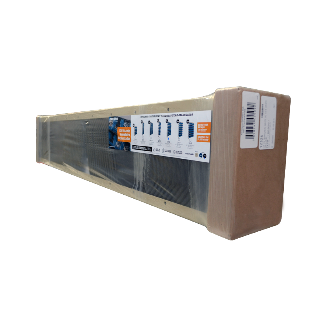 Estante Gaveteiro com 60 Gavetas n3 Azul e bege Presto - 3