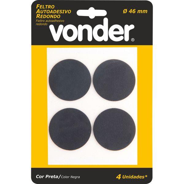 Feltro autoadesivo redondo 46mm com 4 peças Vonder - 2