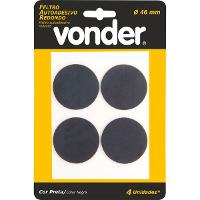 Feltro autoadesivo redondo 46mm com 4 peças Vonder - 2