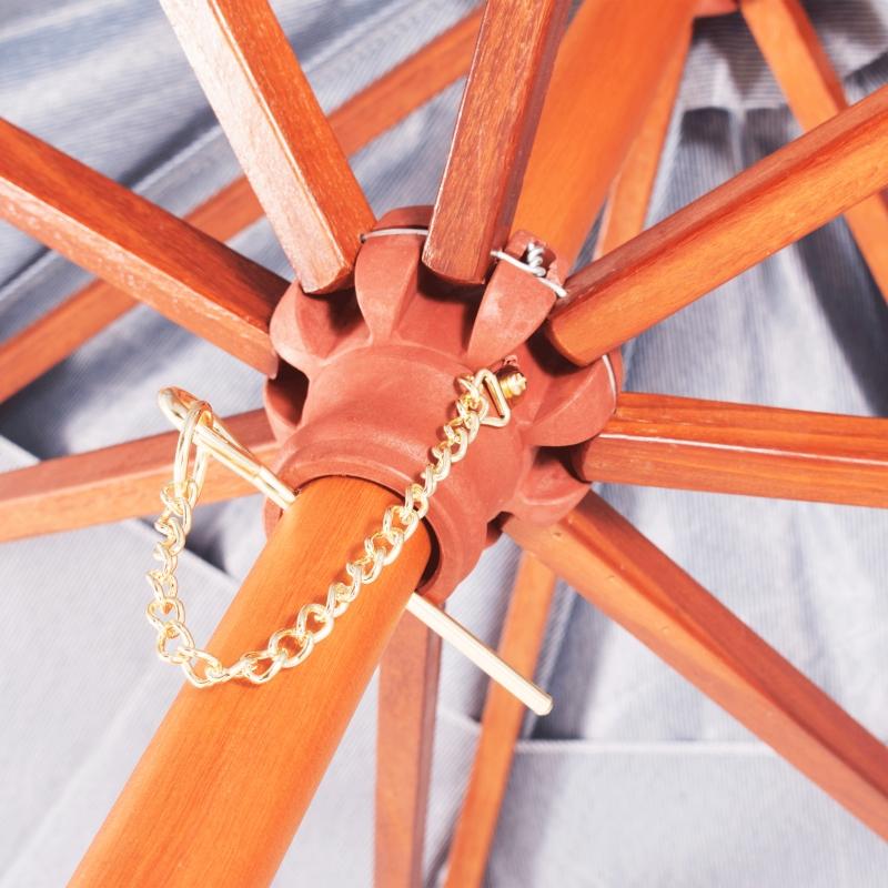 Ombrellone Estrutura Madeira 2,40M Marrom Bel Lazer - 2