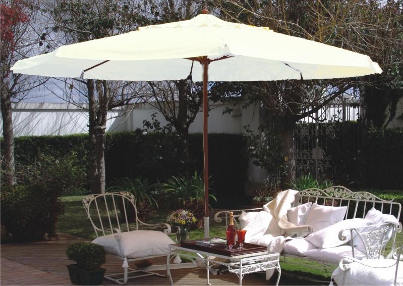 Ombrellone Estrutura Madeira 4,00M Branco Bel Lazer - 2