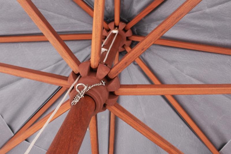 Ombrellone Estrutura Madeira 4,00M Branco Bel Lazer - 3