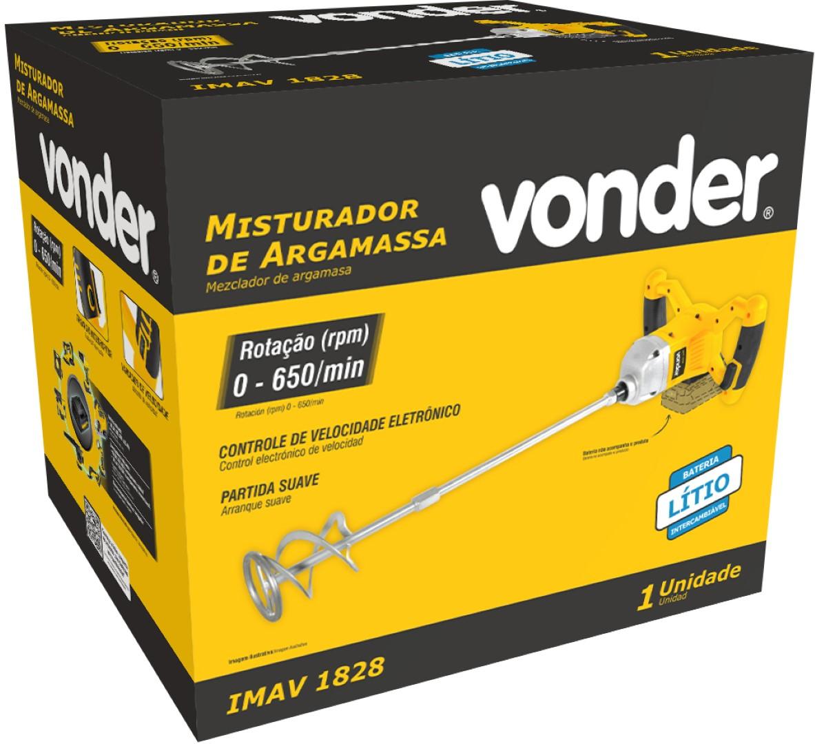 Misturador Argamassa Intercambiável 18V s/ Bat s Carr Vonder - 2