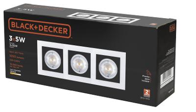 Spot LED Black 3x5W 3000K Triplo Quadrado Black+Decker