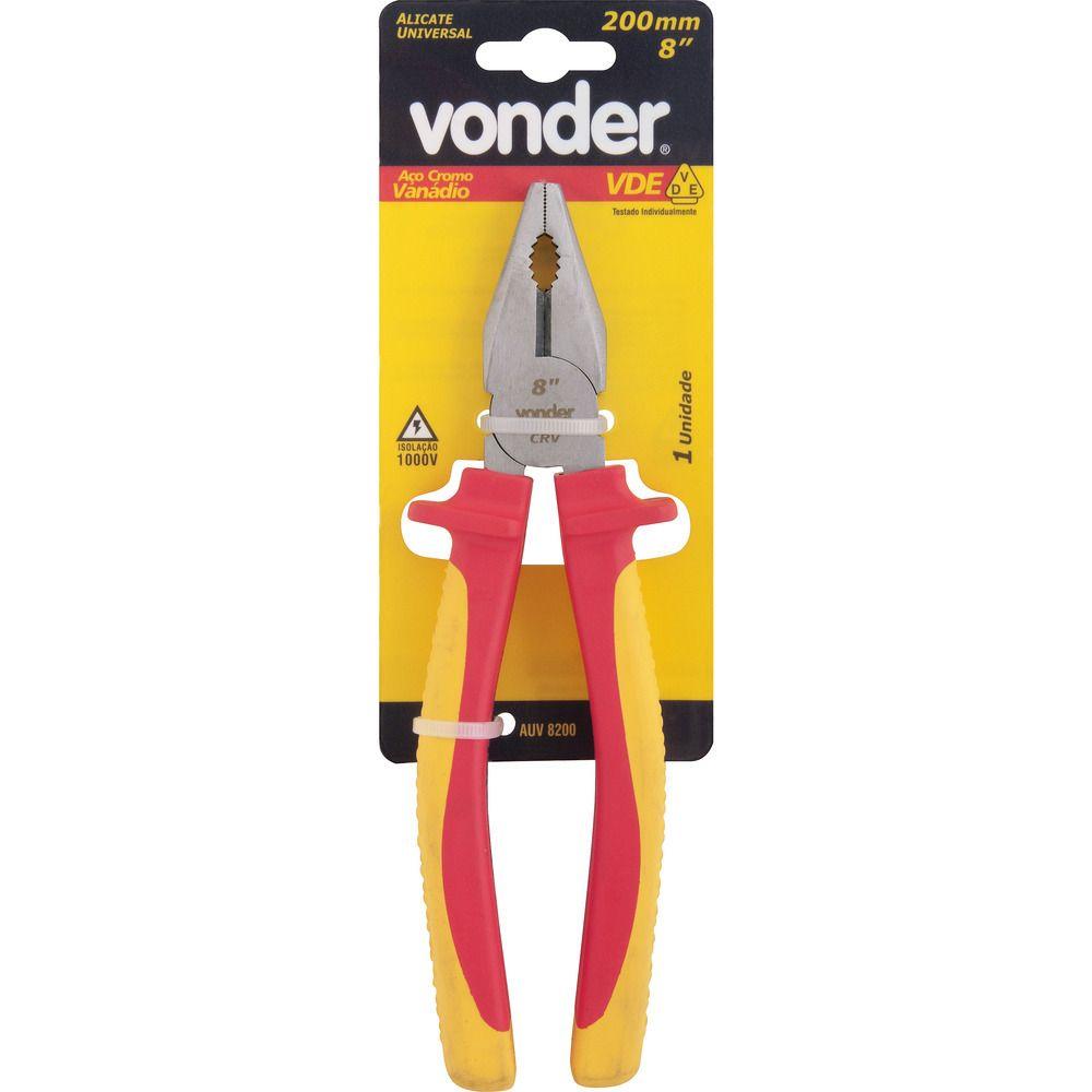 Alicate universal 8" vde cromo vanádio isolado 1000v Vonder - 2