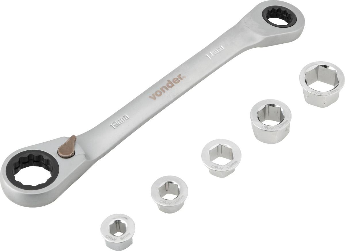 Chave Estrela 8-19mm Catraca Soquete Intercambiável Vonder - 1