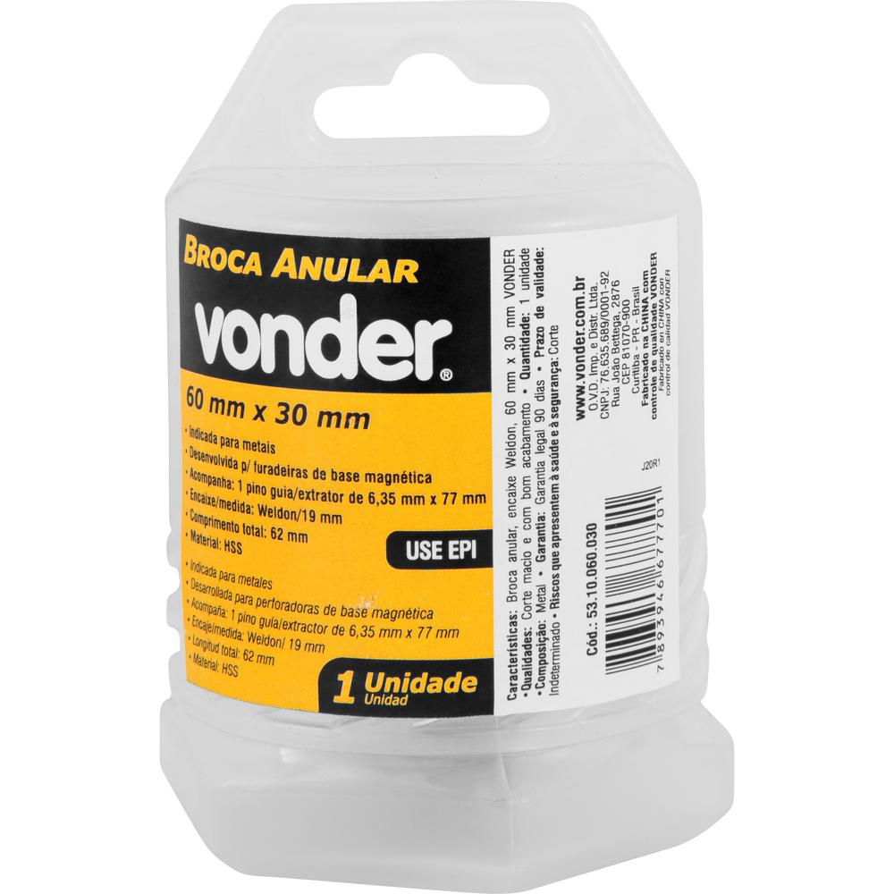 Broca Anular Encaixe Weldon 60 mmx30mm Vonder - 3