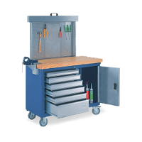 Bancada móvel com Painel perfurado Tampo de pinus 40mm e Suporte para morsa 500BMP CMB - 2