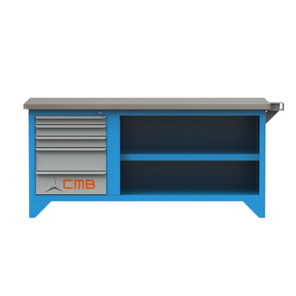 Bancada com 5 Gavetas Suporte morsa N05 e Tampo de pinus 40mm 217 CMB - 3