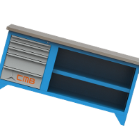 Bancada com 5 Gavetas Suporte morsa N05 e Tampo de pinus 40mm 217 CMB - 1